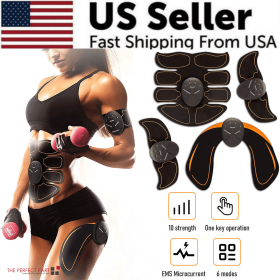 EMS Abdominal Muscle Toning Trainer ABS Stimulator Toner Fitness Binder Gym Belt (Trainer: Abs + Arms + Hips)